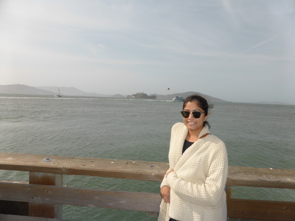 The view of Alcatraz from pier 39