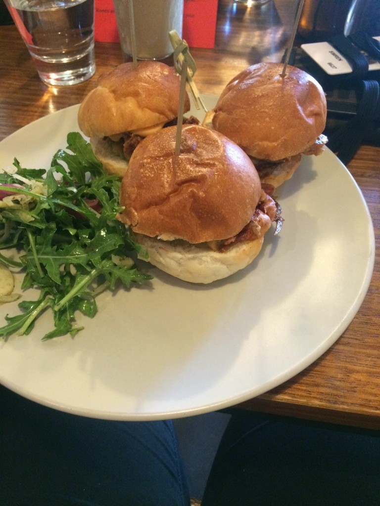 Sliders - two soft shell crab and one crispy pork