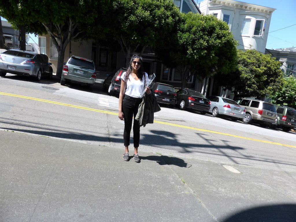 The steep streets around Lombard street