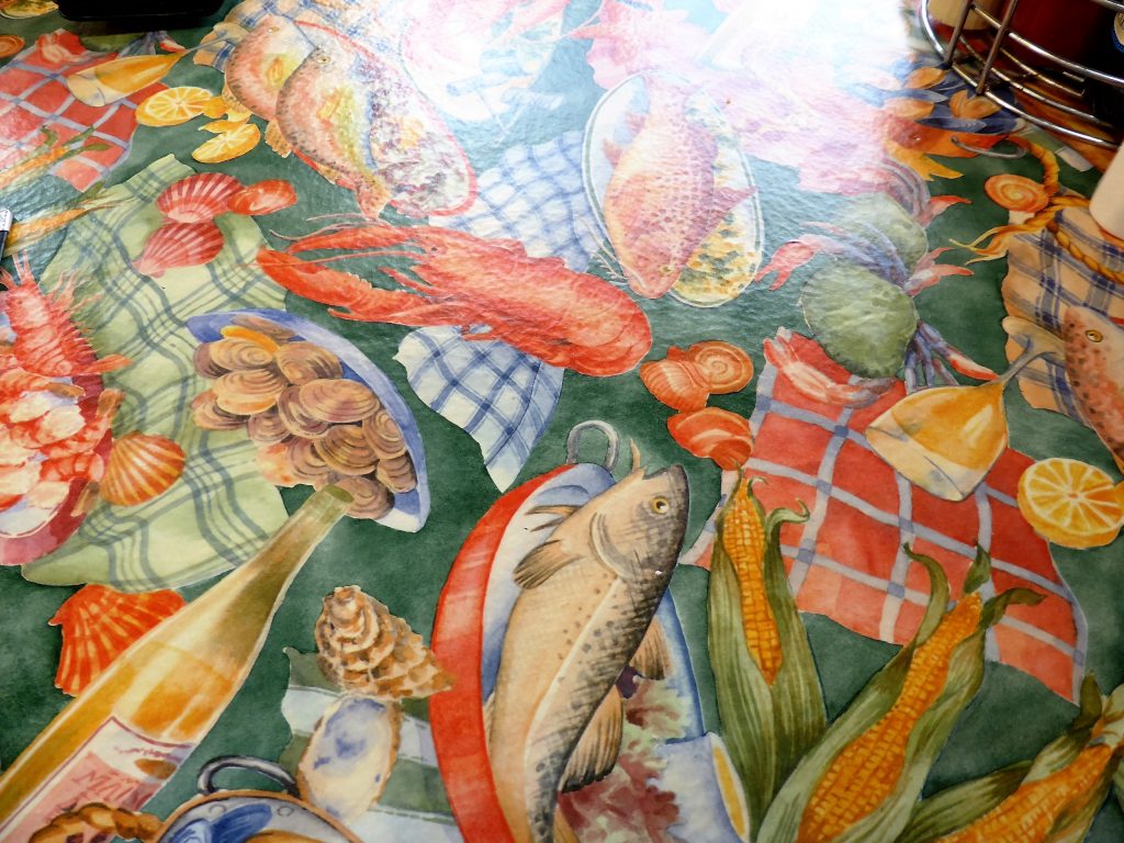 Tablecloth at Barbara's Seafood Parlour