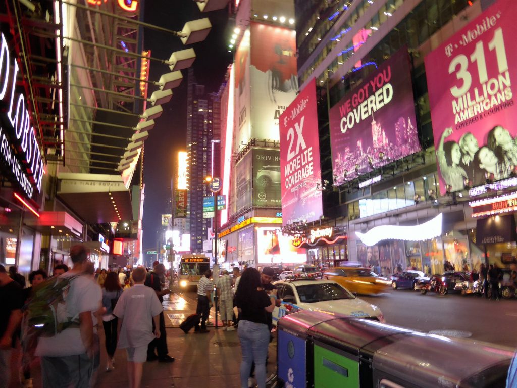 Walking towards Times Square