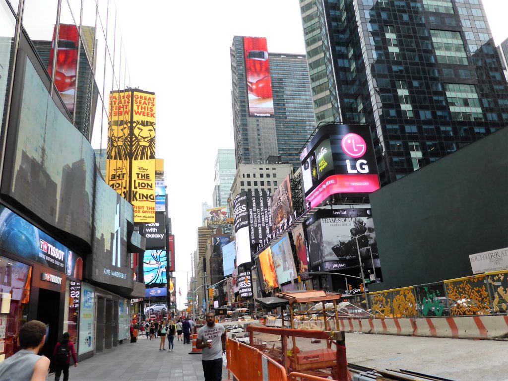 Around Times Square in the morning