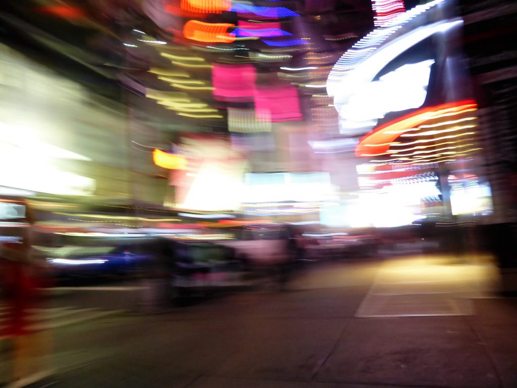 Zipping past Times Square